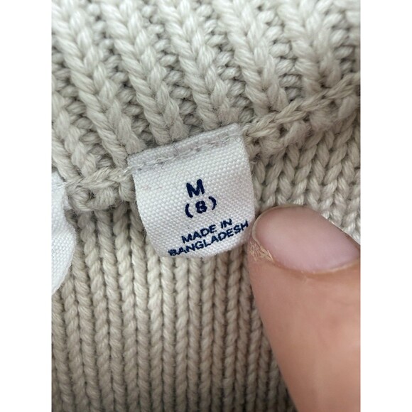 GAP Kids Boys Medium Pullover Cable Knit Fishermans Sweater Cream Beige - Picture 5 of 10